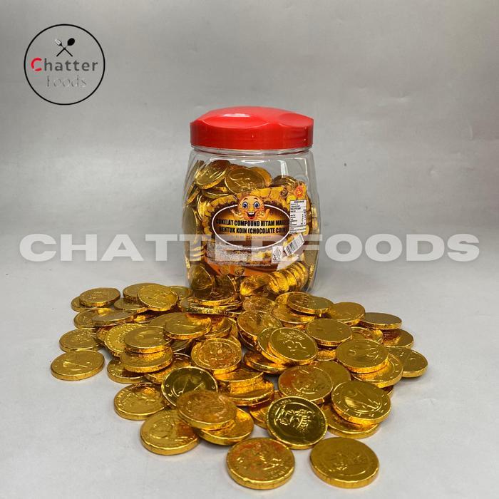 Coklat Koin Emas Kecil Isi 180/ Coklat Koin Euro Kemasan Toples/ Coklat Bentuk Koin Emas 500Gr Tbk