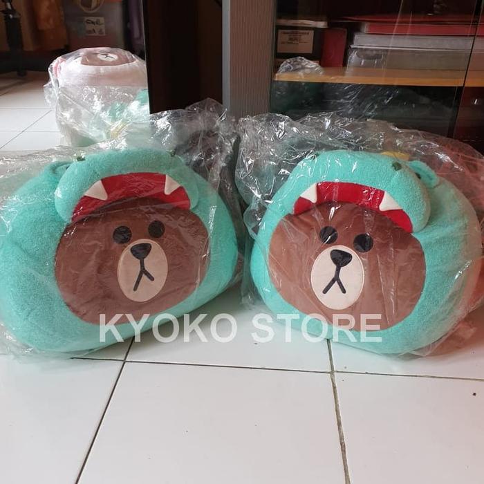 Boneka Bantal Line Dino Brown Jungle Brown Line Cushion