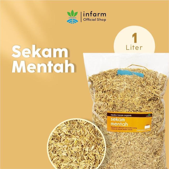 Sekam Mentah 1 Liter Media Tanam Organik Ringan untuk Campuran Tanaman Sayur, Buah, Anggrek, Monster