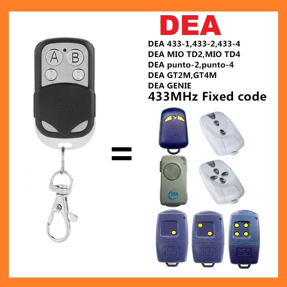 DEA GT2M GT4M 433,92mhz Garage Remote Control DEA Fixed Code Garage Command DEA Gate Remote