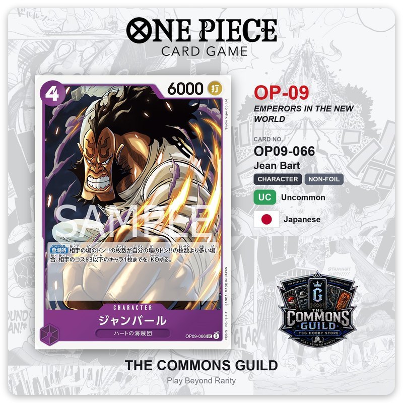 OP09-066 Jean Bart - One Piece Card Game OPCG Original Bandai (Jepang)