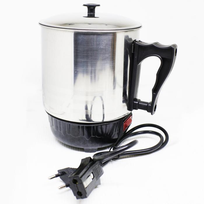 Mug Listrik Stainless Steel 1115 cm Panci Listrik Mini Electric Mug Cooker Pemanas Air Mie Instan