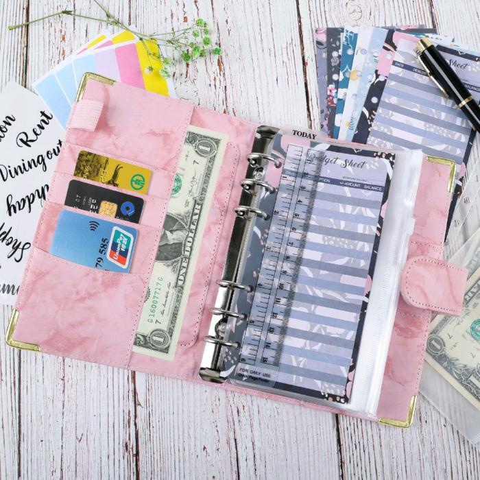 Free Emas Budgeting Planner Binder A6 Isi 35Pc Binder Keuangan Organizer Binder Multifungsi Binder