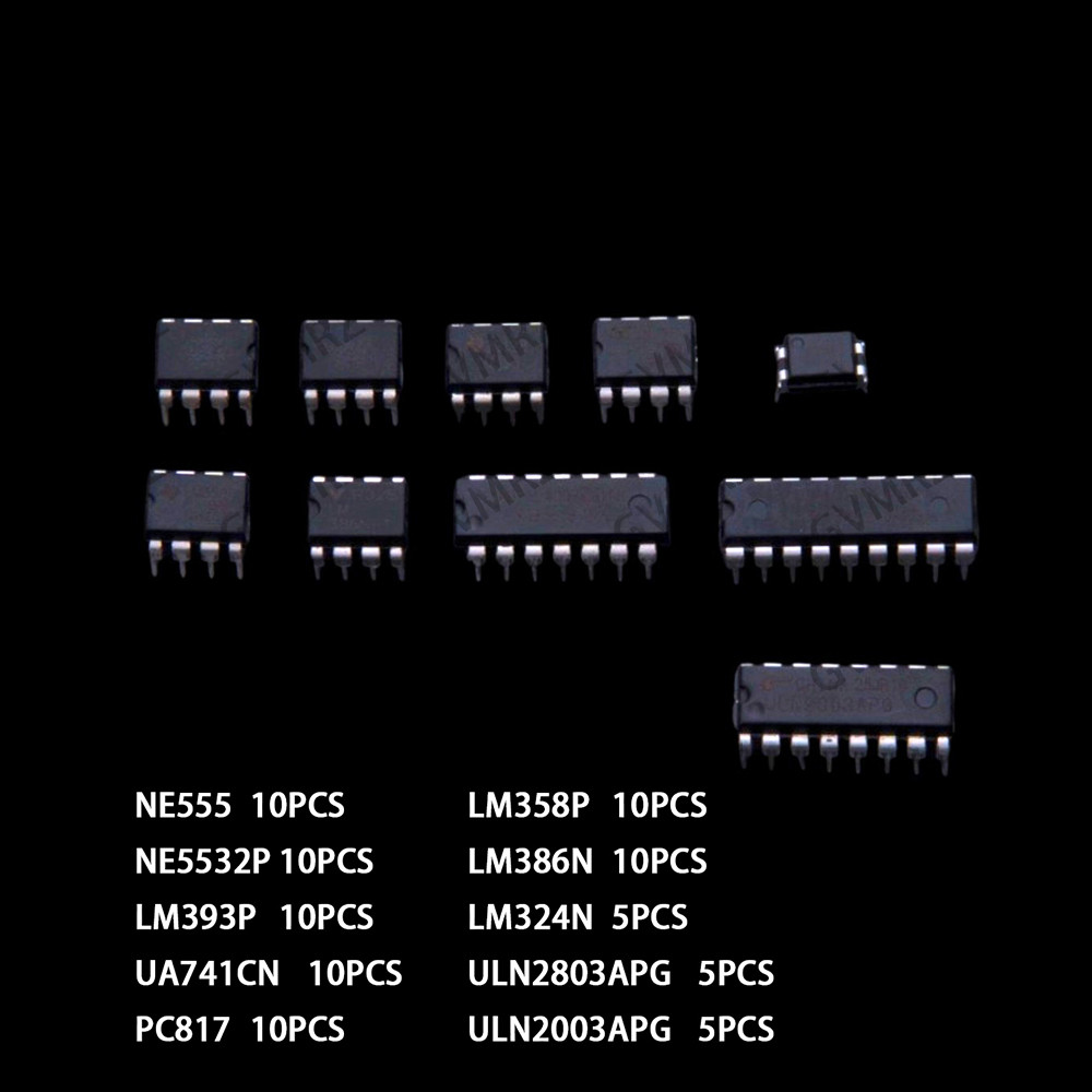 10Values 85PCS NE555 LM324 LM358 Integrated Circuit LM324 Chip IC Kit DIP NE555 Single Precision