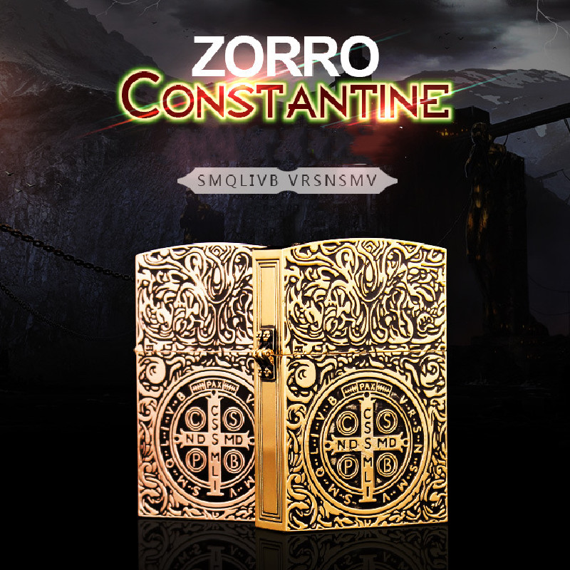 1:1 Limited Edition ZORRO Oversized Kerosen Lighter Metal Personality Constantine Creative Heavy