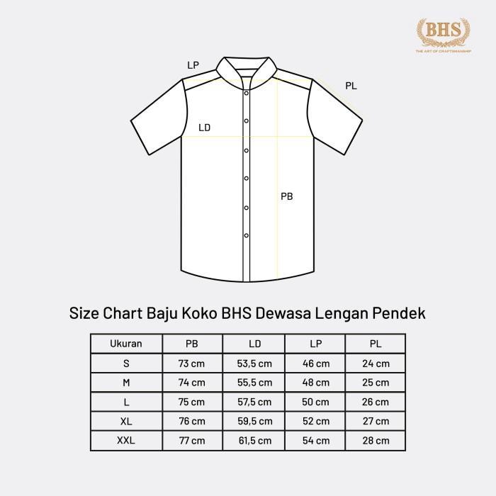 Koko BHS Cosmo Baju koko pria lengan panjang motif garis klasik bahan mercerized nyaman ukuran L - L