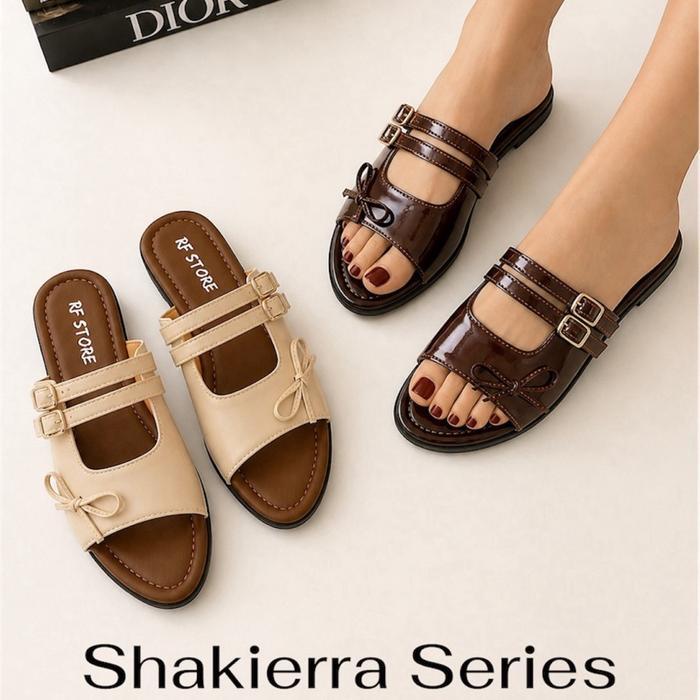 Rf Store ~ Shakierra Series Sepatu Mules Sandal Wanita Shoes Perempuan Slip On Flat Terbaru Dengan