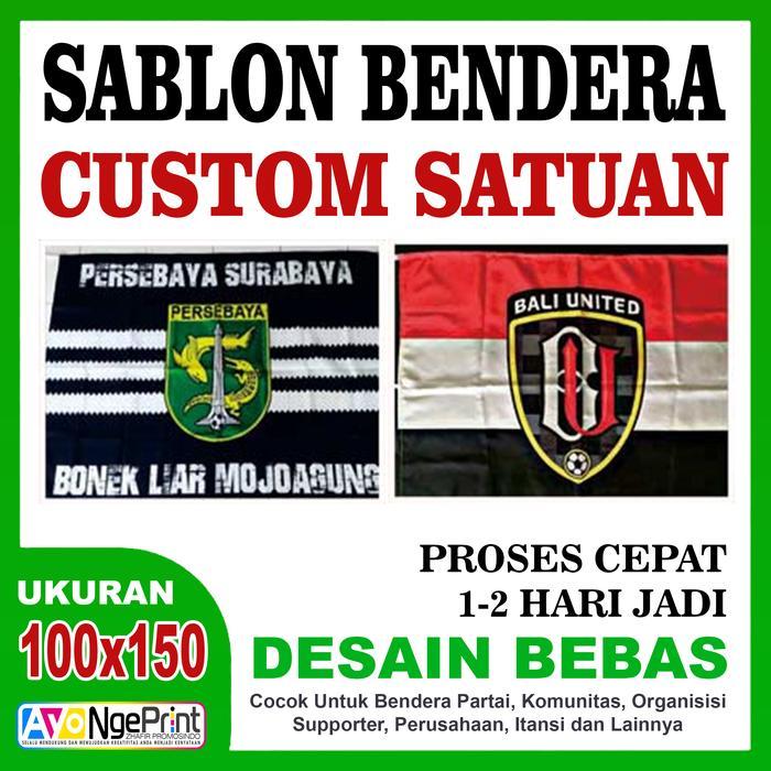 SIAPKIRIM Cetak Bendera Suporter Mini Flag Ultras Custom Satuan Uk. 100x150 cm READY STOCK