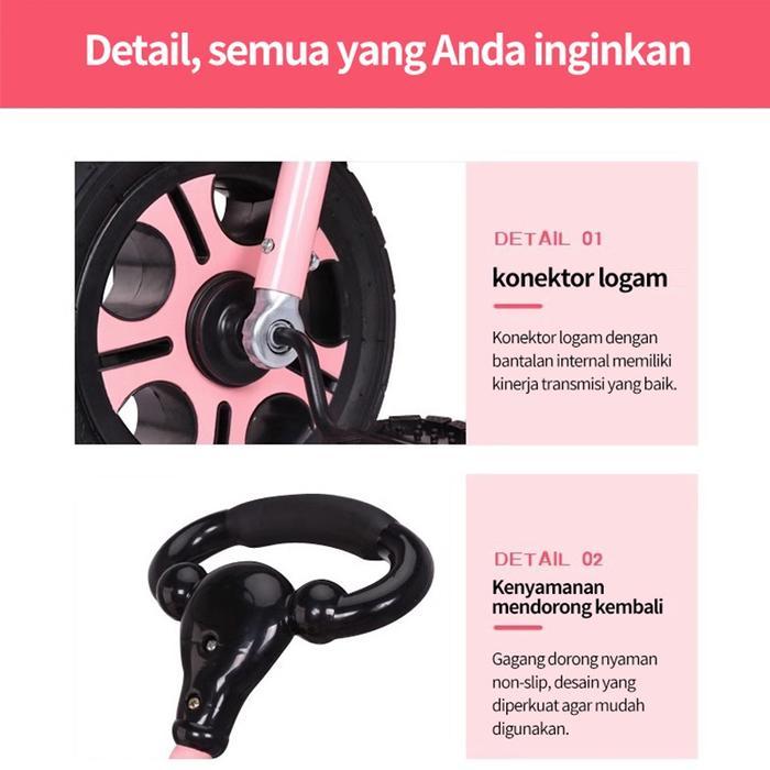 TERLARIS HAPYEE Sepeda roda tiga anak 1 tahun sepeda roda 3 bayi tricycle anak sepeda anak roda 3