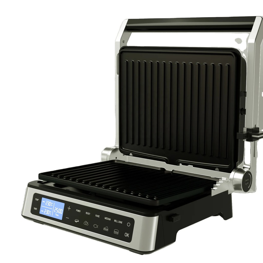 NEW Combination Contact Grill and Open Barbecue  Grill, Stainless Steel