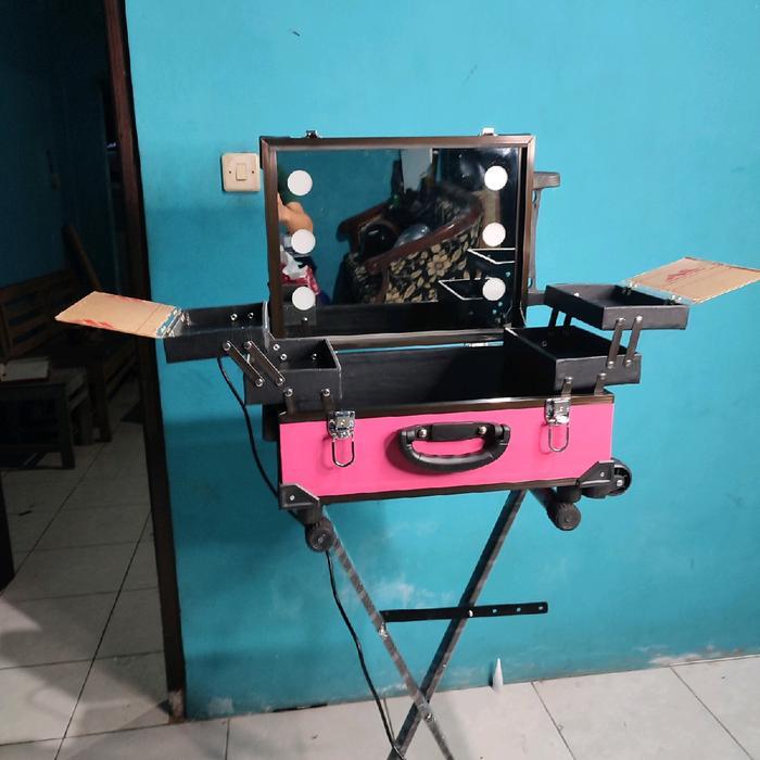 beautycase koper makeup lampu led 3 warna