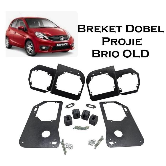 Breket Biled Brio Old Double Dobel Bi Led Projector Proji Dudukan 3 Inch Headlamp Anti Bobok