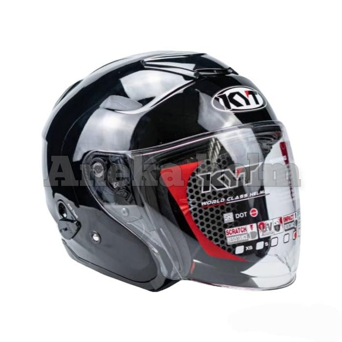 Helm Kyt Kyoto Solid Black/Hitam Gloss