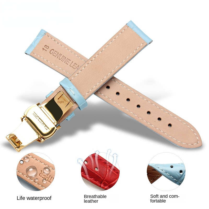 10mm 12mm 14mm 15mm 16mm 18m White red pink For Casio Tissot genuine leather strap ladie's watch