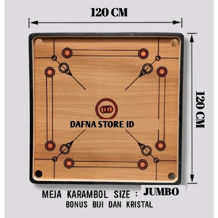 MEJA KARAMBOL/PAPAN KARAMBOL UKURAN JUMBO 120 X 120 CM GRATIS BIJI DAN KRISTAL KARAMBOL Pendidikan