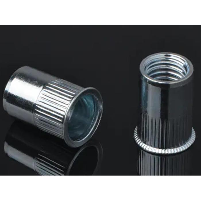 1PACK(100PCS) M6 MUR RIVET BIBIR TIPIS BESI PLATING PUTIH / MUR FURNITURE BIBIR TIPIS / RIVET NUT