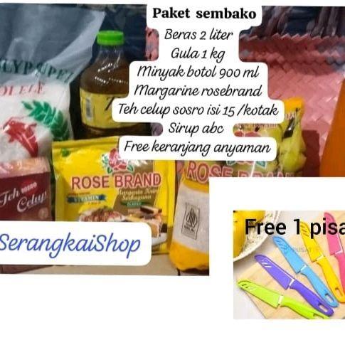 sembako free anyaman Paket sembako free tas anyaman dan pisau