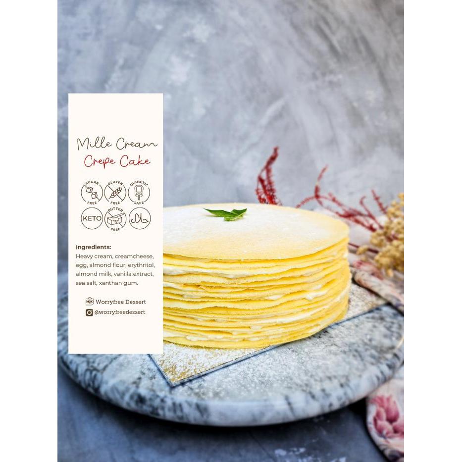 READYY Keto Mille Crepe Cake - Sugar , Gluten , No Butter, Halal