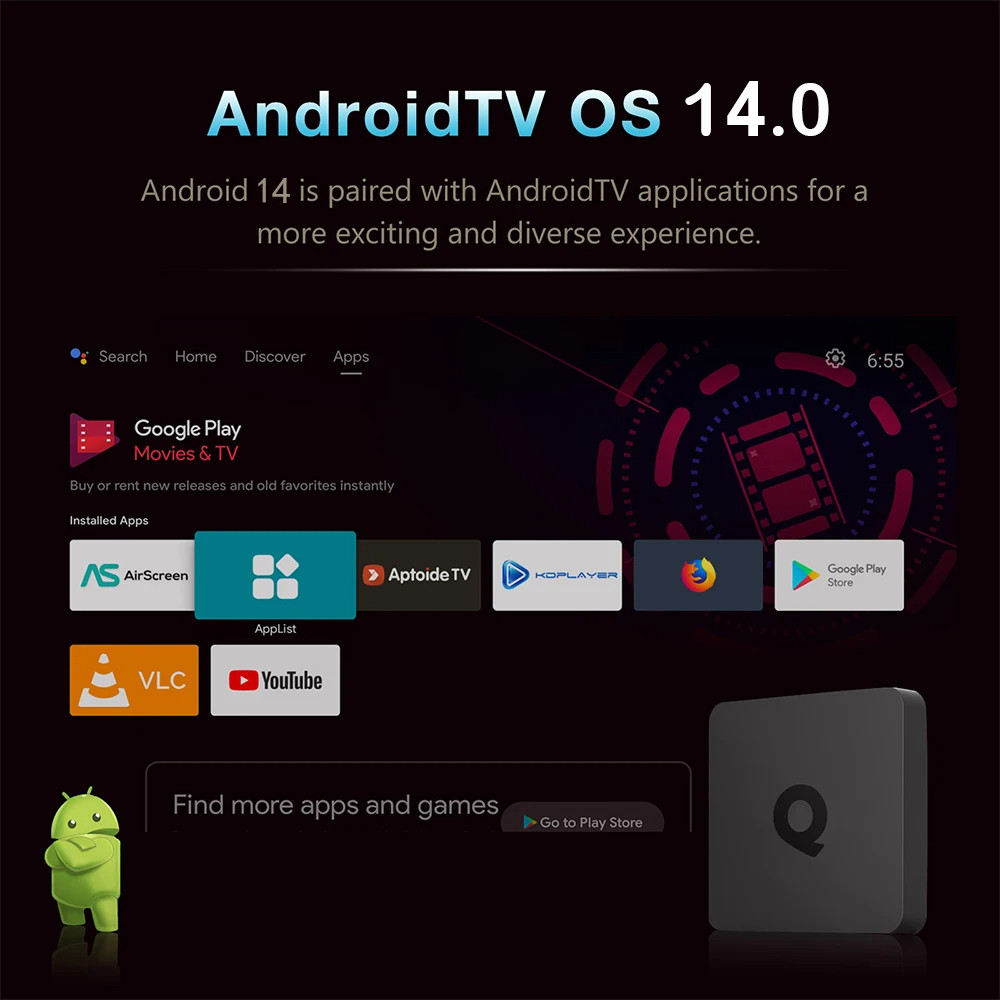 Android14 TV Box 8GB 32GB 64GB 128GB Allwinner H313 Dual Wifi 5G Smart TV Box Android 14 Google