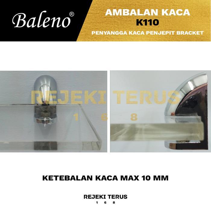 Ambalan Kaca Jepit K110 / Penyangga Penjepit Kaca Bracket 10mm