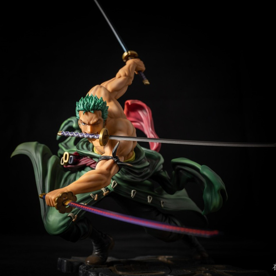 One Piece 10CM Figure Toys Anime GK Roronoa Zoro Three-blade Sa-maximum PVC Action Collection