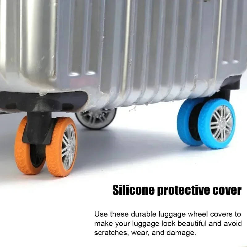 Luggage Wheels Protector Silicone Wheels Caster Shoes Travel Luggage Suitcase Reduce Noise Wheel