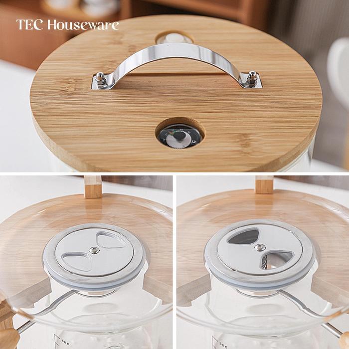 Promo TecMazi Rice Dispenser Tempat Penyimpanan Beras Wooden Rice Dispenser Dispenser Beras Kayu