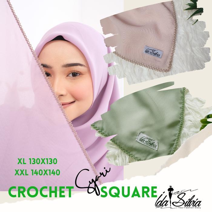 IDA SILVIA - SEGIEMPAT CROCHET SYARI / PICOT SYARI SQUARE JUMBO