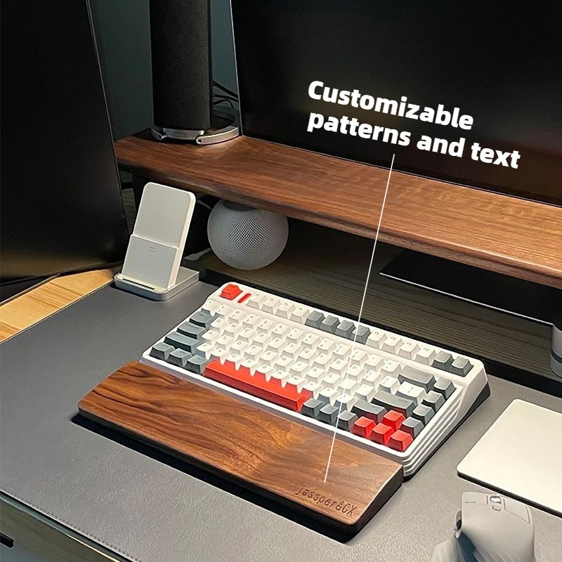 Walnut Wood Palm Rest Custom Soild Wood Mouse Rest Mechanical Keyboard Wrist Rest Accessories