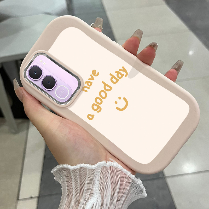 Casing Hp Untuk VIVO Y21d Case have a Good Day Kasing  silikon Cesing gelombang Softcase modelnya Ke