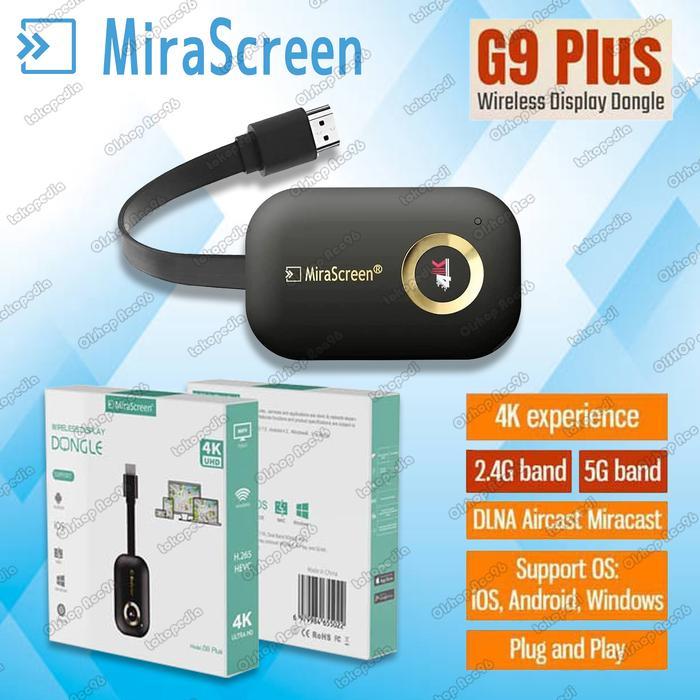 Wireless Hdmi Dongle 5G+2.4G Mirascreen G9 Plus 4K Dual Band