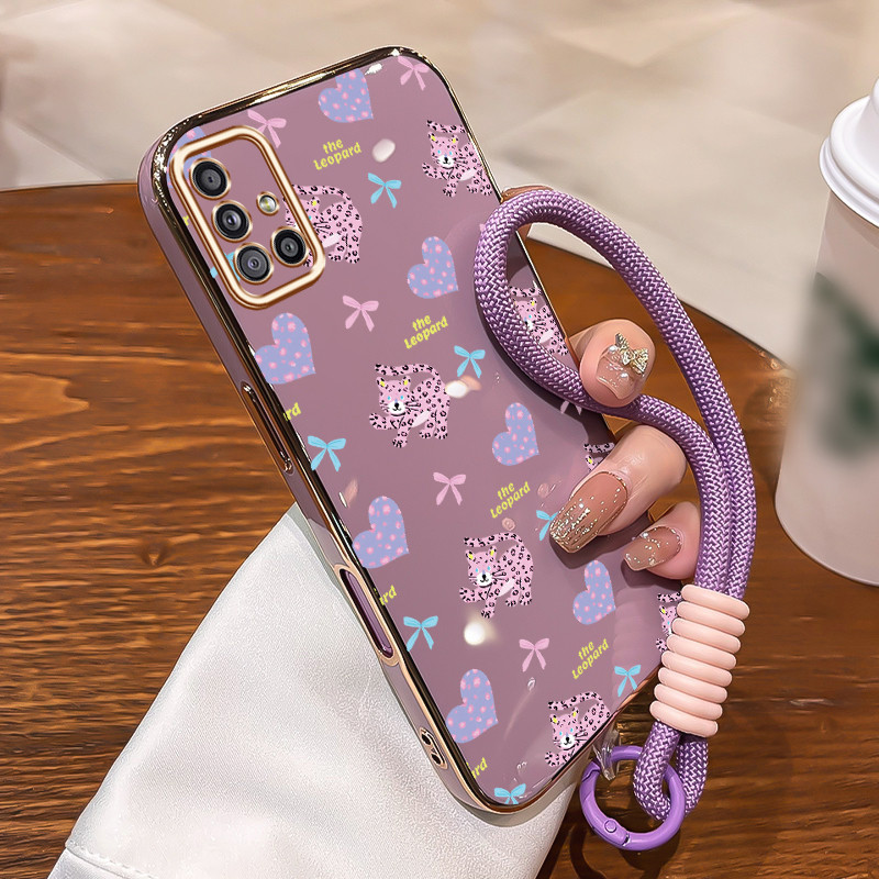 Casing Untuk Samsung Galaxy A71 Case Casing pola jantung ungu Kasing HP Kesing mewah Silikon Softcas