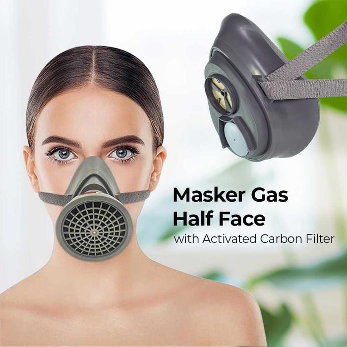 Masker Gas Respirator Half Face Fd411 Dengan Filter Activated Carbon N90 Untuk Perlindungan Optimal