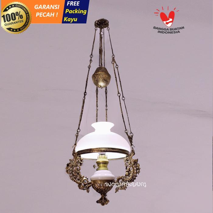 Awet Lampu Hias Gantung Klasik Gaya Jawa-Betawi Gold Diameter 28 cm Cocok untuk Teras Balkon Ruang