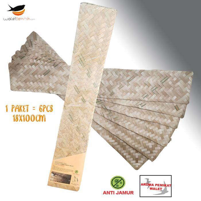 Besek Sirip Bambu Anti Jamur dengan Aroma Pemikat untuk Walet Ukuran 18x100 cm Paket 6 Pcs