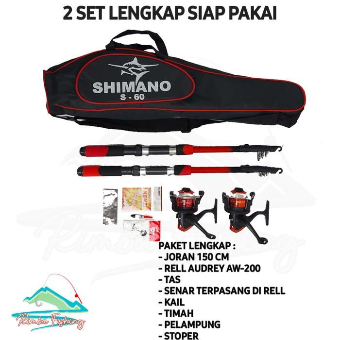 Maguro - 2 Set Alat Pancing Lengkap Tas Siap Pakai Joran