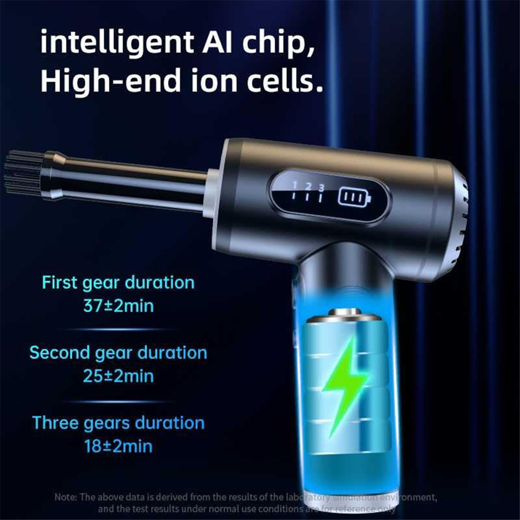 BABZ Compressed Air Duster, 3-Gear to 100000RPM Electric Air Duster Portable Cordless Air Blower,