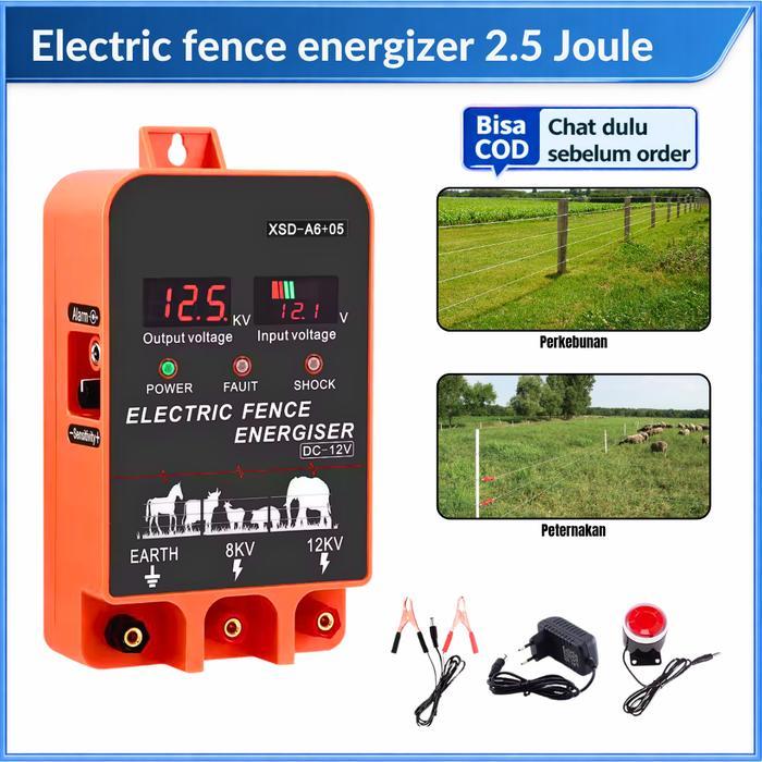 Pagar Listrik 1 Joule / 2.5 Joule Electric Fence Pengaman Hewan Ternak & Lahan Pertanian - 2,5 Joule
