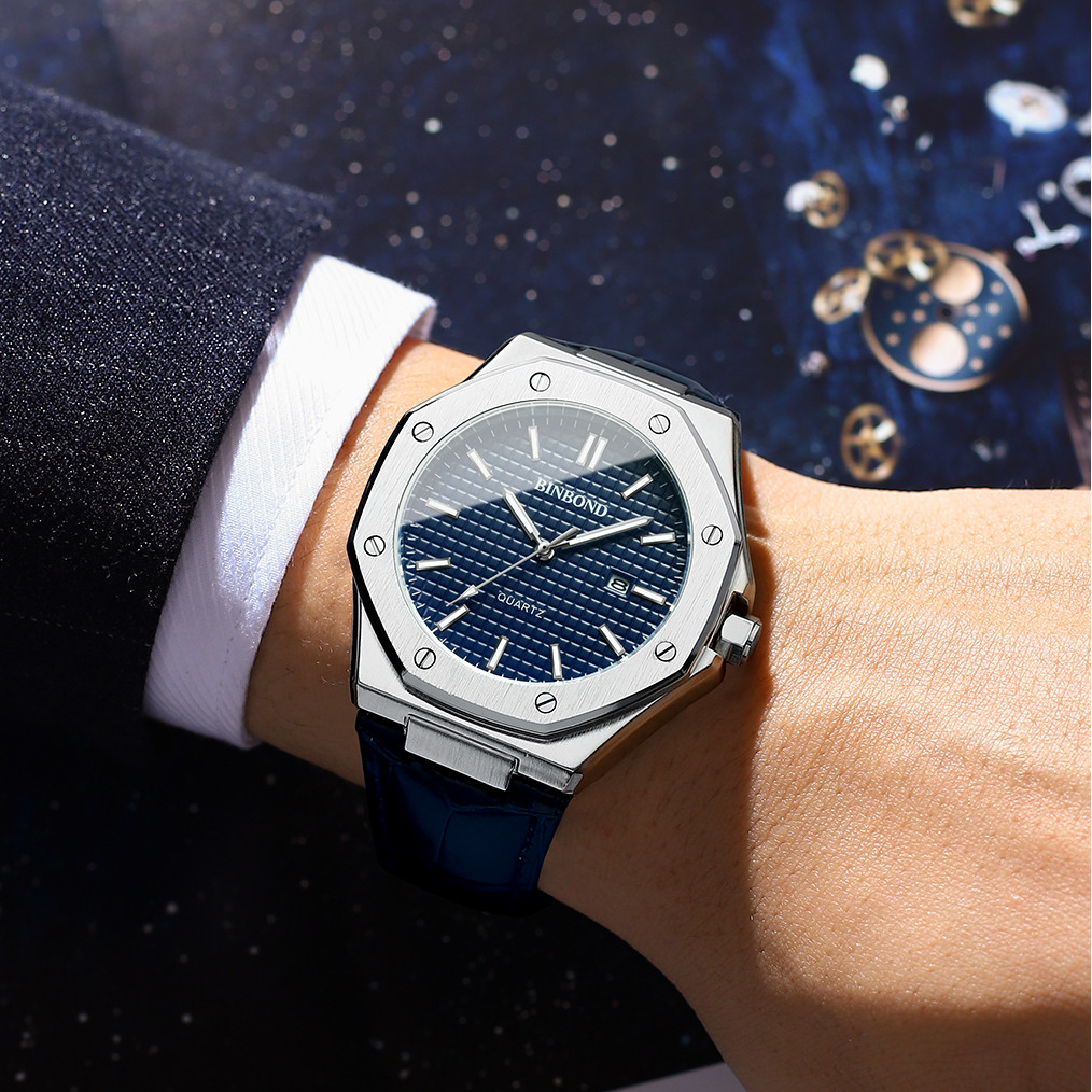 BINBOND casual bushiness reloj accurate quartz watches for men luxury luminous waterproof sturdy