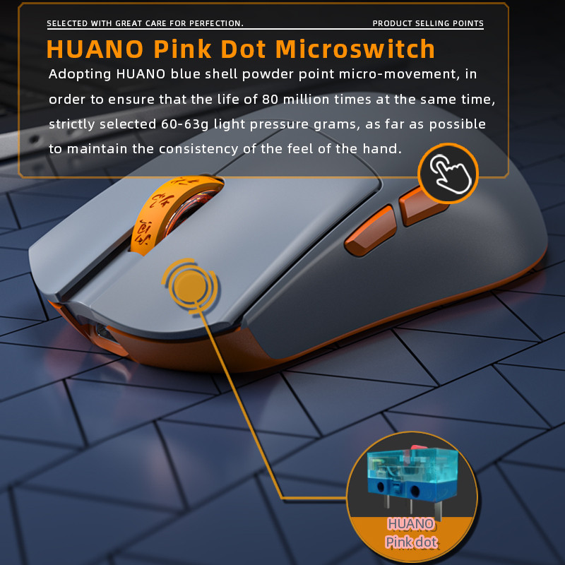 Darmoshark M3s-Pro Wireless Bluetooth Gaming Mouse PAM3395 Optical Sensor N52840 HUANO Switch 26KDPI