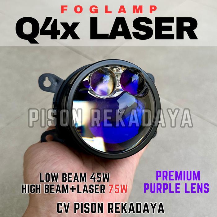 "New" Foglamp Projector BILED VINYX Q4 Double Laser Q8X LED Q4X Lampu Kabut Mobil 75 watt Q4 Laser 3