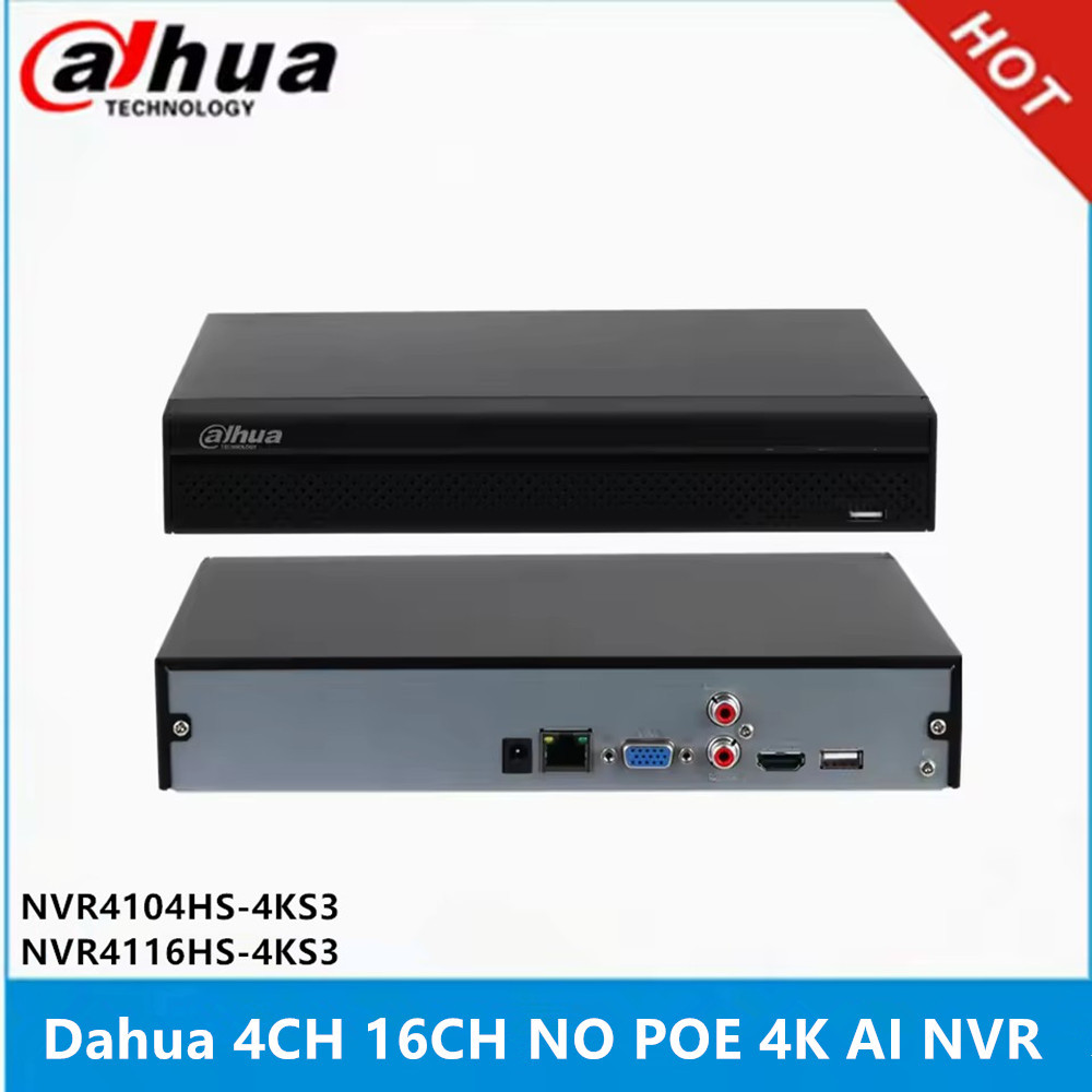 Dahua NVR4104HS-4KS3 4CH 4k NVR & NVR4108HS-EI 8CH AI NVR & NVR4116HS-4ks3 16ch without POE WizSense