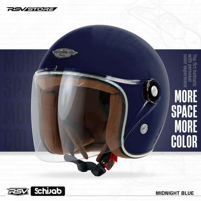 RSV SC Hijab Retro Classic Helm Half Face - Midnight Blue