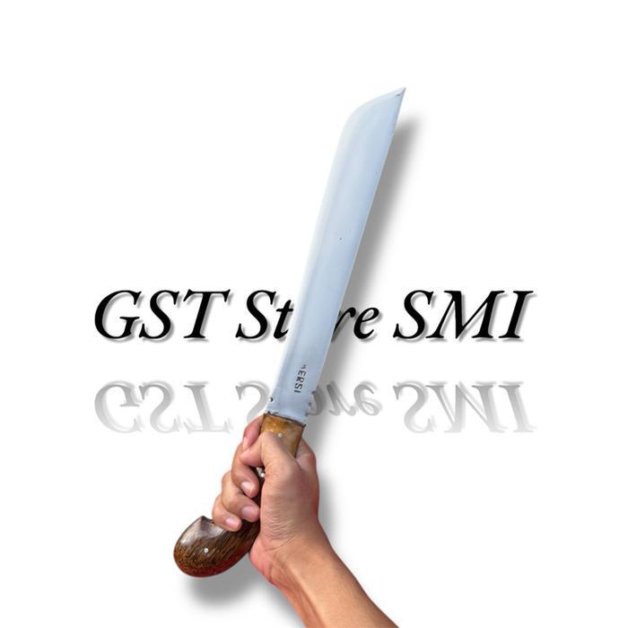 Golok Kebun Potong Kayu Bambu Baja Per Fulltang Kayu Aren Asli Baja Redy Stok
