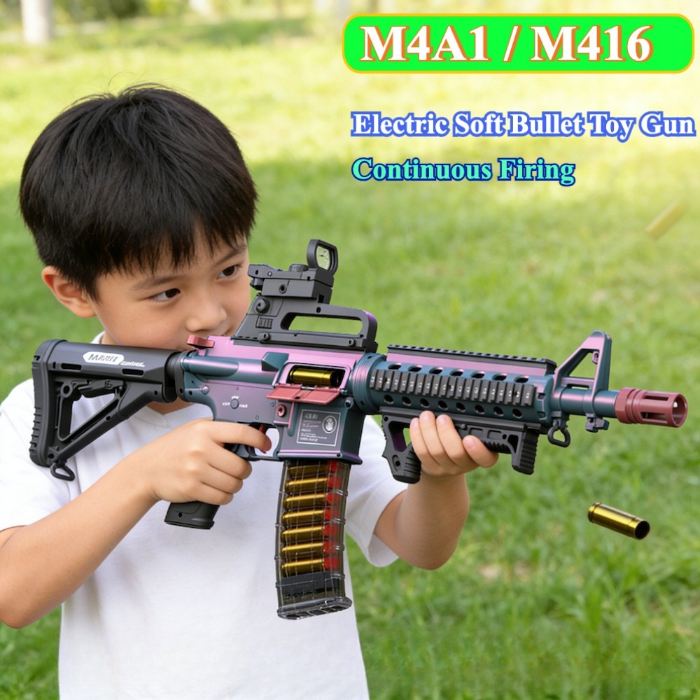 M4A1/M416 Electric Continuous Firing Shell Throwing Soft Bullet Toy Gun Assault Rifle Outdoor