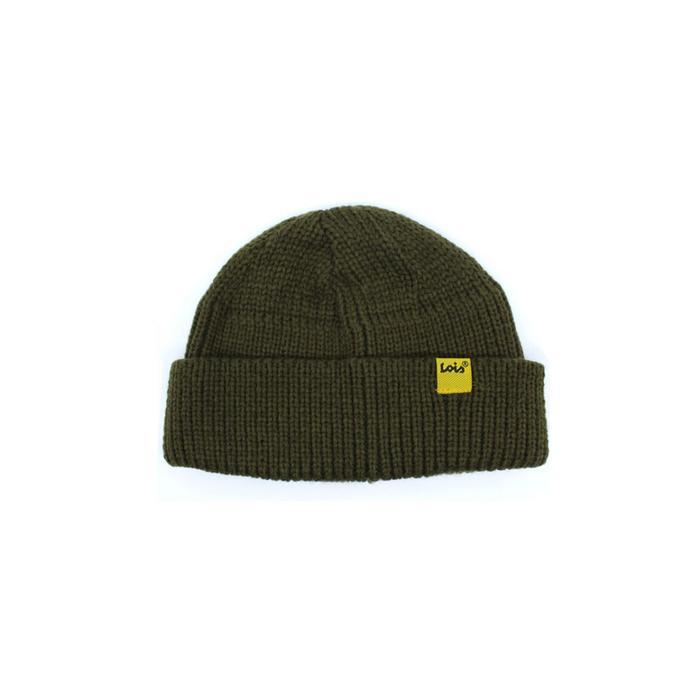 Lois Jeans Kupluk Topi Kupluk Rajut Warna Olive Tinggi 16 cm Kupluk HDM315OL