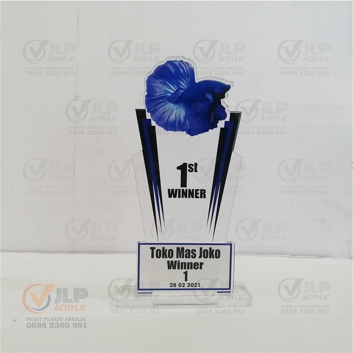 Piala Akrilik Custom Model JL03 untuk Lomba Ikan Cupang atau Hias