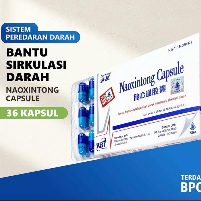Terlaris Buchang Naoxintong Capsule 36'S Kapsul Dus Blister & Botol 36'S (Bpom Asli Ssa)