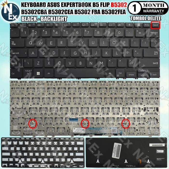 Keyboard untuk Asus Expertbook B5 Flip B5302 B5302cba B5302cea B5302fba B5302fea