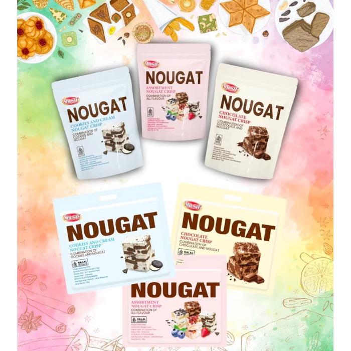Mr.Sif Nougat Chocolate 70G - 150G Nougat Crisp Aneka Rasa Mr. Sif Nougat Crisp Assortment Terlaris